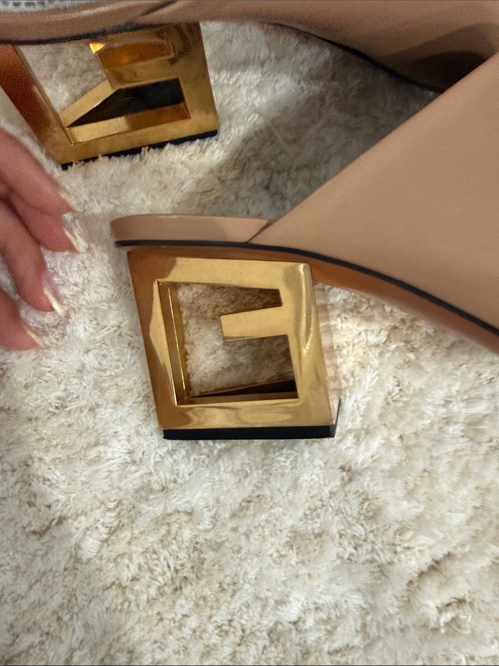 Givenchy Beige Leather Open-Toe Slide Mules View 3